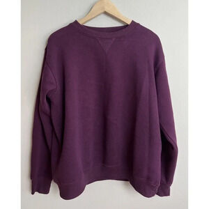 CG | CG Fleece Crew Sweatshirt Eggplant Size Large Cotton Blend Women’s